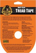 Gorilla Anti-Slip Tread Tape, 2" x 10' Roll, Black, (Pack of 1) - Image 3